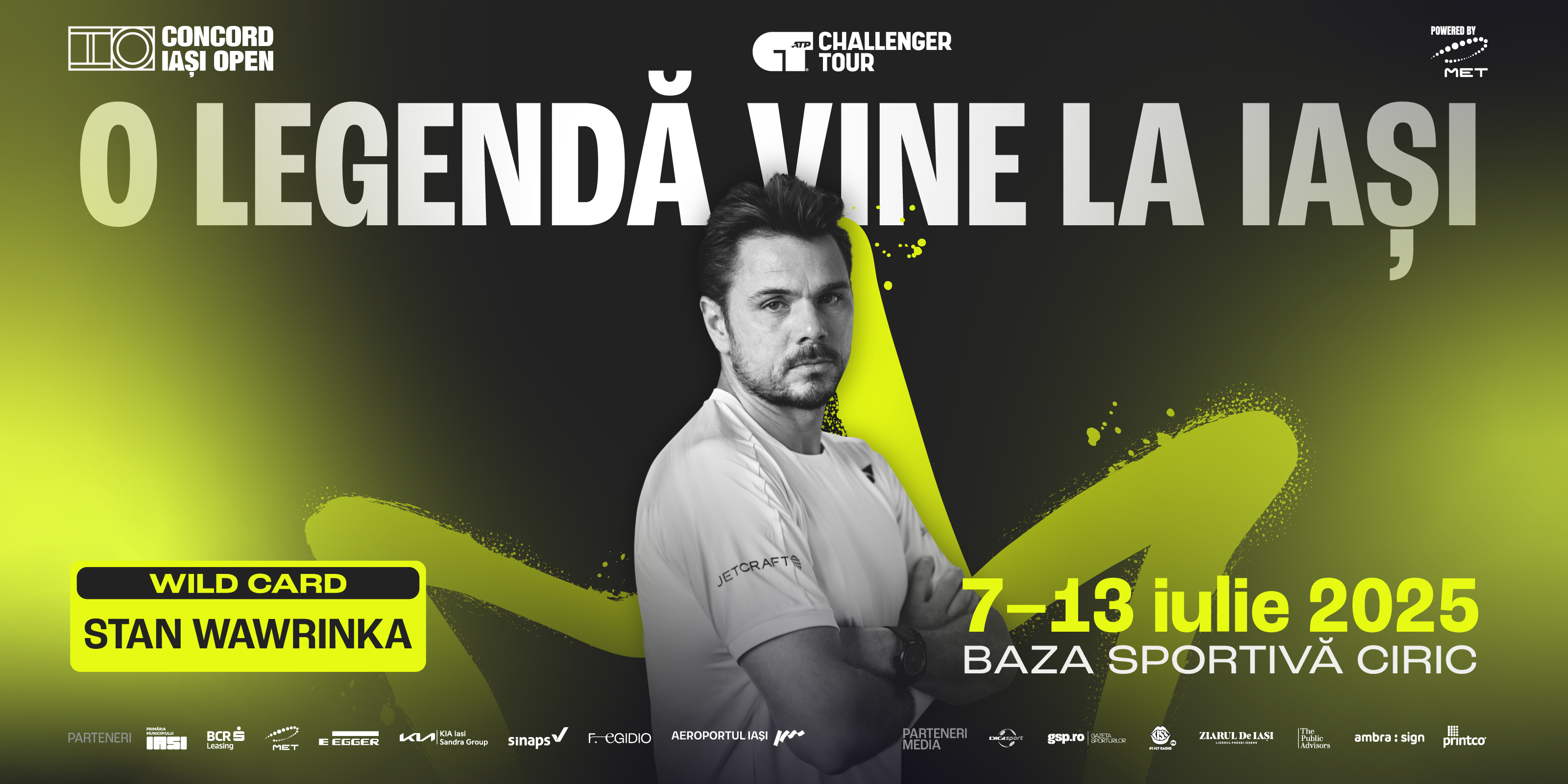 Triple Grand Slam winner, Stan Wawrinka, is coming to Concord Iași Open for the first time!